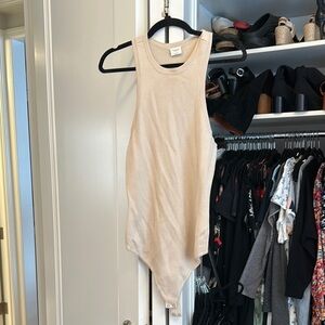 Abercrombie & Fitch Cream Asymmetrical Bodysuit